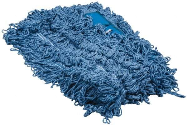 PRO-SOURCE - 48" Long x 5" Wide Yarn Blend Dust Mop Head - Snap-On, Blue, Looped Head - Exact Tool & Supply