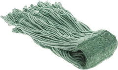 PRO-SOURCE - 5" Green Head Band, X-Large Blended Fiber Loop End Mop Head - 4 Ply, Clamp Jaw Connection, Use for General Purpose - Exact Tool & Supply