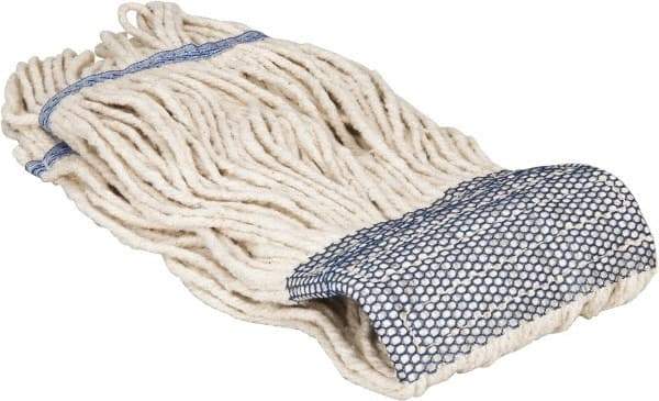 PRO-SOURCE - 1-1/4" White Head Band, X-Small Cotton Loop End Mop Head - 4 Ply, Clamp Jaw Connection, Use for General Purpose - Exact Tool & Supply