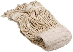 PRO-SOURCE - 5" White Head Band, Small Cotton Loop End Mop Head - 4 Ply, Clamp Jaw Connection, Use for General Purpose - Exact Tool & Supply