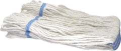 PRO-SOURCE - 1-1/4" White Head Band, X-Small Blended Fiber Loop End Mop Head - 4 Ply, Clamp Jaw Connection, Use for General Purpose - Exact Tool & Supply