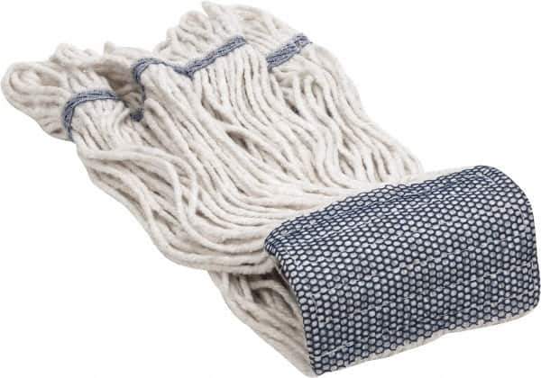 PRO-SOURCE - 5" White Head Band, Small Blended Fiber Loop End Mop Head - 4 Ply, Clamp Jaw Connection, Use for General Purpose - Exact Tool & Supply
