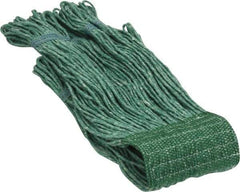 PRO-SOURCE - 5" Green Head Band, Medium Blended Fiber Loop End Mop Head - 4 Ply, Clamp Jaw Connection, Use for General Purpose - Exact Tool & Supply