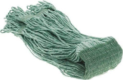 PRO-SOURCE - 5" Green Head Band, X-Large Blended Fiber Loop End Mop Head - 4 Ply, Side Loading Connection, Use for General Purpose - Exact Tool & Supply