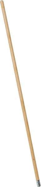 PRO-SOURCE - 54" Wood Female Thread Mop Handle - 1-1/8" Handle Diam, Metal Connector, Use with Wet Mops - Exact Tool & Supply