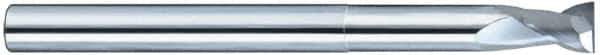 SGS - 3/4", 1" LOC, 3/4" Shank Diam, 6" OAL, 2 Flute, Solid Carbide Square End Mill - Single End, Uncoated, Spiral Flute, 35° Helix, Centercutting, Right Hand Cut, Right Hand Flute, Series 47E - Exact Tool & Supply