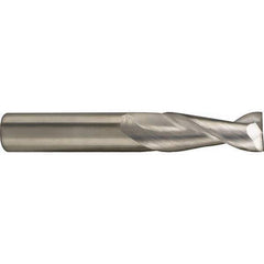 SGS - 3mm, 8mm LOC, 3mm Shank Diam, 38mm OAL, 2 Flute, Solid Carbide Square End Mill - Single End, TiB2 Finish, Spiral Flute, 35° Helix, Centercutting, Right Hand Cut, Right Hand Flute, Series 47M - Exact Tool & Supply