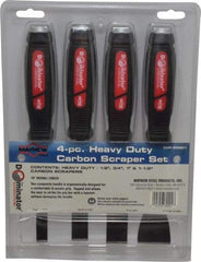Mayhew - Stiff Carbon Steel 1-Edge Heavy-Duty Carbon Scraper Set - Exact Tool & Supply