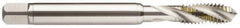 Guhring - #5-40 UNC 3 Flute 2B Modified Bottoming Spiral Flute Tap - Powdered Metal, TiCN Finish, 56mm OAL, Right Hand Flute, Right Hand Thread, Series 2912 - Exact Tool & Supply