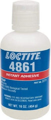 Loctite - 1 Lb Bottle Clear Instant Adhesive - Series 4861, 20 sec Fixture Time, 24 hr Full Cure Time, Bonds to Metal & Plastic - Exact Tool & Supply