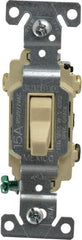 Cooper Wiring Devices - 3 Pole, 120 to 277 VAC, 15 Amp, Commercial Grade, Toggle, Wall and Dimmer Light Switch - 1.3 Inch Wide x 4.2 Inch High, Fluorescent - Exact Tool & Supply