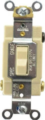 Cooper Wiring Devices - 3 Pole, 120 to 277 VAC, 20 Amp, Commercial Grade, Toggle, Wall and Dimmer Light Switch - 1.3 Inch Wide x 4.2 Inch High, Fluorescent - Exact Tool & Supply
