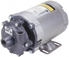 American Machine & Tool - 115/230 Volt, 1 Phase, 1 HP, Stainless Steel Straight Pump - 1-1/2 Inch Inlet, 1-1/4 Inch Outlet, 53 Max Head psi, Stainless Steel Impeller - Exact Tool & Supply