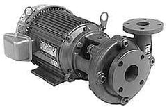 American Machine & Tool - 230/460V Volt, 3 Phase, 10 HP, Cast Iron Straight Pump - 3 Inch Inlet, 3 Inch Outlet, 145 Max Head psi, Stainless Steel Impeller, Buna-N Seal - Exact Tool & Supply
