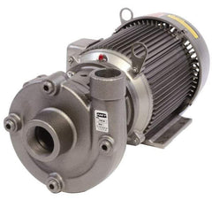 American Machine & Tool - 230/460V Volt, 3 Phase, 5 HP, Cast Iron Straight Pump - 2 Inch Inlet, 1-1/2 Inch Outlet, 115 Max Head psi, Stainless Steel Impeller, Buna-N Seal - Exact Tool & Supply
