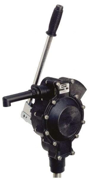 American Machine & Tool - 3/4" Outlet, Polypropylene Hand Operated Position Pump - 17 oz per Stroke, For Organic Acids, Alcohols & Water Soluble Inorganic Chemicals - Exact Tool & Supply
