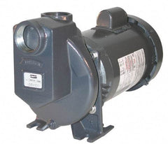 American Machine & Tool - 115/230 Volt, 1 Phase, 3/4 HP, Self Priming Pump - 1-1/2 Inch Inlet, 52 Head Pressure, Stainless Steel and Cast Iron Housing, Stainless Steel Impeller, PTFE Seal - Exact Tool & Supply