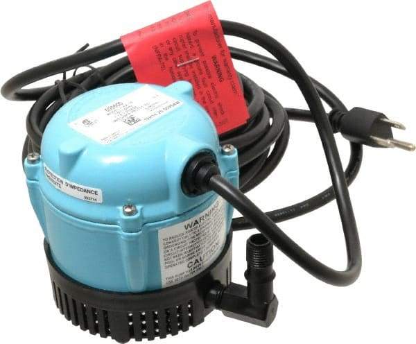Little Giant Pumps - 1/200 HP, 3 psi, Aluminum Miniature Submersible Pump - 1/4 Inch Outlet, 18 Ft. Long Power Cord, 1.1 Amp - Exact Tool & Supply