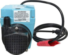 Little Giant Pumps - 1/12 HP, 10.6 psi, Aluminum Miniature Submersible Pump - 3/4 Inch Inlet, 1/2 Inch Outlet, 6 Ft. Long Power Cord, 3.5 Amp - Exact Tool & Supply