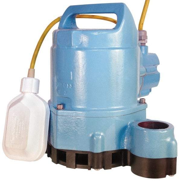 Little Giant Pumps - 1/2 hp, 10.5 Amp Rating, 115 Volts, Integral Mechanical Float Operation, Effluent Pump - Cast Iron Housing - Exact Tool & Supply