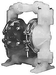 SandPIPER - 1/2" NPT, Nonmetallic, Air Operated Diaphragm Pump - PTFE Diaphragm, PVDF Housing - Exact Tool & Supply