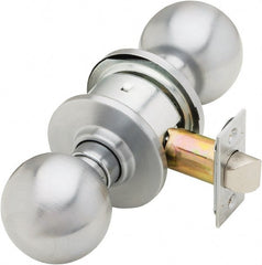 Schlage - 1-3/8 to 1-7/8" Door Thickness, Satin Chrome Passage Knob Lockset - Exact Tool & Supply