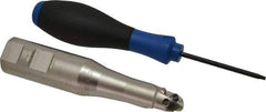 Seco - 3/4" Cut Diam, 0.66" Max Depth of Cut, 1" Shank Diam, 5.04" OAL, Indexable Ball Nose End Mill - Straight Shank, R218.20 Toolholder, 218.20-0.375.R Insert - Exact Tool & Supply