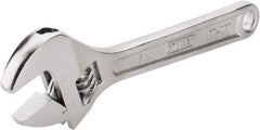 Stanley - 3/4" Jaw Capacity, 6" Standard Adjustable Wrench - Chrome Vanadium Steel, Chrome Finish, 6-1/4" OAL - Exact Tool & Supply