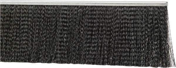 PRO-SOURCE - 1/2" Back Strip Brush Width, Metal Black Nylon Strip Brush - 4" Bristle Length, Nylon, 36" OAL - Exact Tool & Supply