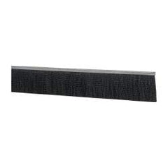PRO-SOURCE - 5/16" Back Strip Brush Width, Metal Black Nylon Strip Brush - 3" Bristle Length, Nylon, 72" OAL - Exact Tool & Supply