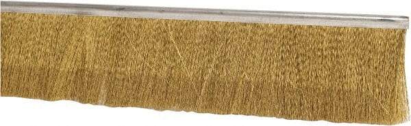 PRO-SOURCE - 1/2" Back Strip Brush Width, Stainless Steel Back Strip Brush - 2" Bristle Length, Brass, 36" OAL - Exact Tool & Supply