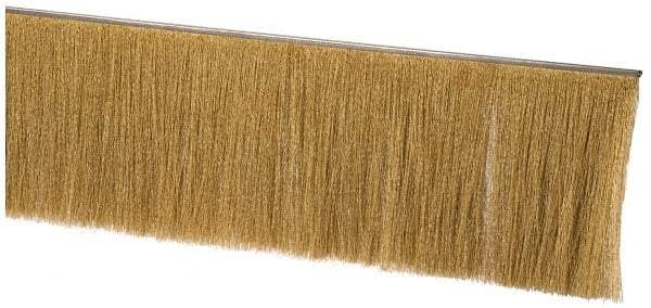 PRO-SOURCE - 1/2" Back Strip Brush Width, Stainless Steel Back Strip Brush - 6" Bristle Length, Brass, 72" OAL - Exact Tool & Supply