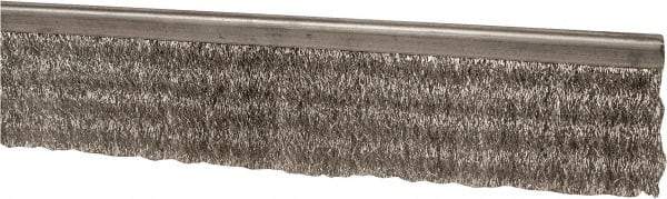 PRO-SOURCE - 5/16" Back Strip Brush Width, Stainless Steel Back Strip Brush - 2" Bristle Length, Stainless Steel, 36" OAL - Exact Tool & Supply