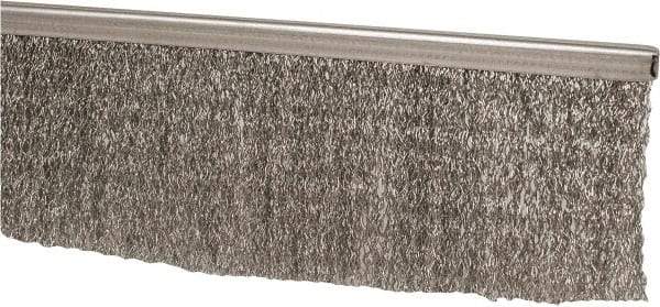 PRO-SOURCE - 5/16" Back Strip Brush Width, Stainless Steel Back Strip Brush - 3" Bristle Length, Stainless Steel, 36" OAL - Exact Tool & Supply