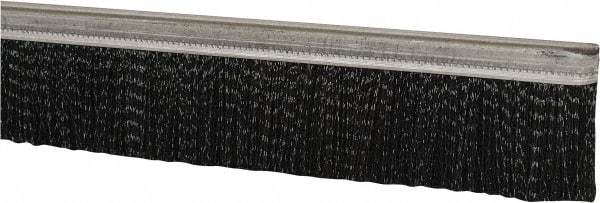 PRO-SOURCE - 1/2" Back Strip Brush Width, Metal Black Nylon Strip Brush - 2" Bristle Length, Nylon, 72" OAL - Exact Tool & Supply