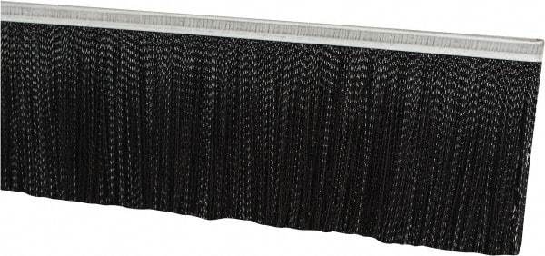 PRO-SOURCE - 1/2" Back Strip Brush Width, Metal Black Nylon Strip Brush - 5" Bristle Length, Nylon, 72" OAL - Exact Tool & Supply