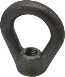 Made in USA - 2,700 Lb Capacity, M12x1.75 Thread, Carbon Steel Heavy Duty Lifting Eye Nut - Grade C-1030, 2.5" Long x 2-1/2" High, 1-1/4" Inside & 2" Outside Eye Diam, 7/8" Bell/Base Width - Exact Tool & Supply
