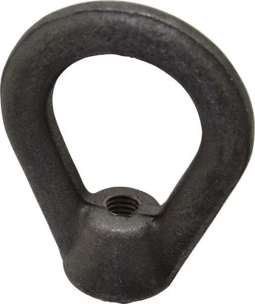 Made in USA - 2,700 Lb Capacity, M8x1.25 Thread, Carbon Steel Heavy Duty Lifting Eye Nut - Grade C-1030, 2.5" Long x 2-1/2" High, 1-1/4" Inside & 2" Outside Eye Diam, 7/8" Bell/Base Width - Exact Tool & Supply
