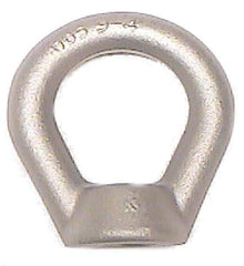 Made in USA - 29,400 Lb Capacity, 1-1/4-7 Thread, Carbon Steel Heavy Duty Lifting Eye Nut - Grade C-1030, 6.63" Long x 6-5/8" High, 3-1/2" Inside & 5-1/4" Outside Eye Diam, 3-1/8" Bell/Base Width - Exact Tool & Supply