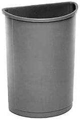 Rubbermaid - 21 Gal Beige Half-Round Trash Can - Polyethylene, 28" High x 21" Long x 11" Wide - Exact Tool & Supply