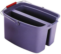 Rubbermaid - 19 Qt Plastic Double Pail - 9" Long x 10" High x 14-1/2" Wide, Gray, Steel Handle - Exact Tool & Supply