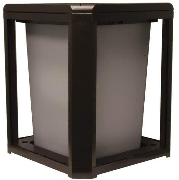 Rubbermaid - 35 Gal Brown Square Trash Can - Polycarbonate, 30-1/2" High x 26" Long x 26" Wide - Exact Tool & Supply