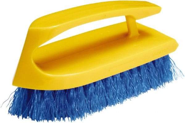 Rubbermaid - 1" Bristle Length, Synthetic Scrub Brush - 6" OAL, Easy Grip Handle, Blue, Plastic Block - Exact Tool & Supply
