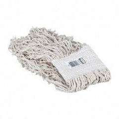 Rubbermaid - White Head Band, X-Large Cotton Roof Brush Cut End Mop Head - 4 Ply, Clamp Jaw & Side Loading Connection, Use for General Purpose - Exact Tool & Supply