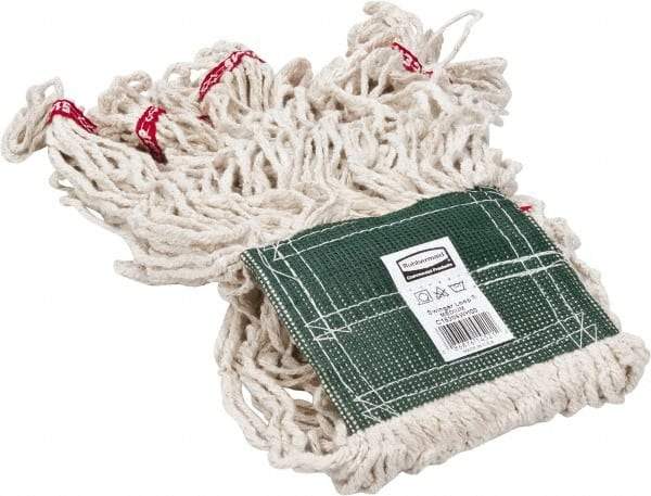 Rubbermaid - 5" Green Head Band, Medium Blended Fiber Loop End Mop Head - 4 Ply, Clamp Jaw Connection, Use for General Purpose - Exact Tool & Supply