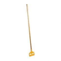 Rubbermaid - 60" Hardwood Quick Connect Mop Handle - 1 to 1-1/4" Wet Mop Head Band, Plastic Connector, Use with Wet Mops - Exact Tool & Supply