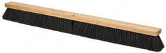 PRO-SOURCE - 36" General Purpose Polypropylene Push Broom - 3" Bristle Length, Wood Block, Threaded Handle Connection, Handle Sold Separately - Exact Tool & Supply