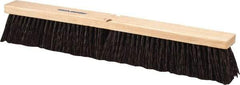 PRO-SOURCE - 24" Heavy Duty Polypropylene Push Broom - 3-1/4" Bristle Length, Wood Block, Threaded Handle Connection, Handle Sold Separately - Exact Tool & Supply