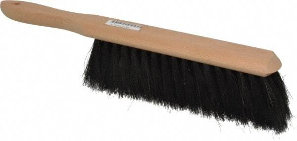 PRO-SOURCE - Horsehair Counter Duster - 2-1/2" Bristle Length, 9" Long Head, Hardwood Handle, Black - Exact Tool & Supply