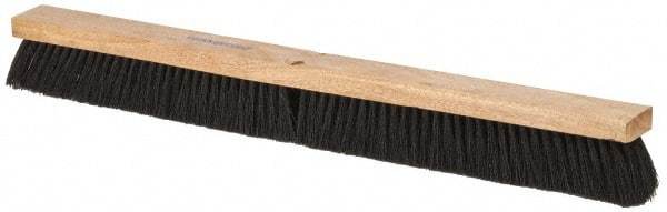 PRO-SOURCE - 30" General Purpose Tampico Push Broom - 3" Bristle Length, Wood Block, Threaded Handle Connection, Handle Sold Separately - Exact Tool & Supply